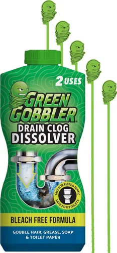 Green Gobbler Removedor de obstrucciones de drenaje con paquete de 5 herramientas de serpiente de drenaje | Abridor de drenaje | Limpiador de
