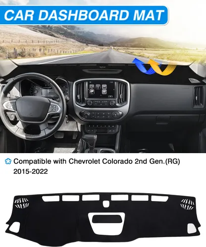 Vista 2 de CARTIST - Funda para salpicadero de ajuste personalizado para Chevrolet/Chevy Colorado 2015-2020 2021 2022 Accesorios Cubierta para salpicadero
