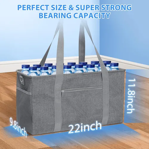 Vista 4 de GARPROVM Bolsa Tote Extra Grande para Comestibles, Bolsas de Compras Reutilizables de 42L, Bolsa de Compras Plegable Bolsa de Playa Cesta de Compras