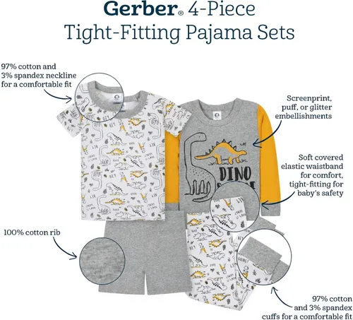 Vista 8 de Gerber - Juego de pijamas para niña (4 piezas)