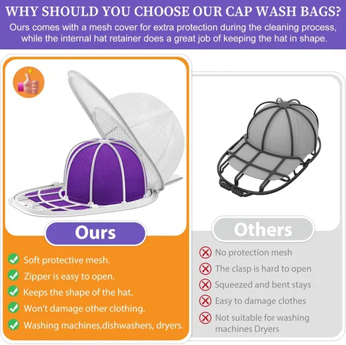 Vista 4 de Hat Washer for Washing Machine Hat Washer Cage Hat Cleaner for Baseball Caps Fit for Adult and Kid's Baseball Caps