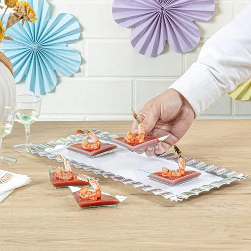 Vista 5 de Restaurantware Mini platos de aperitivo de 4 x 2 pulgadas, 100 platos triangulares desechables – Sirve muestras de aperitivos o aperitivos