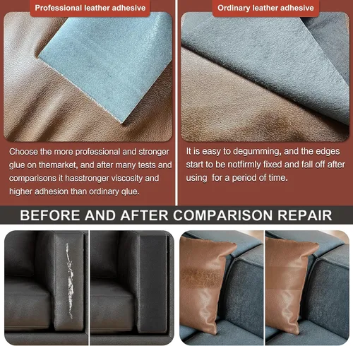 Vista 4 de Kit de cinta de parche de reparación de cuero, autoadhesiva para muebles, sofá, asientos de automóvil, silla de oficina, kit de reparación
