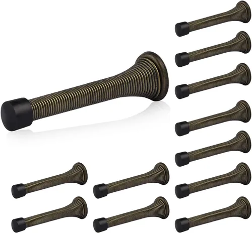 Vista 12 de HOMOTEK Paquete de 1 tope de puerta de resorte con parachoques de goma de 3-1/8", resorte flexible de servicio pesado, tope de puerta de pared