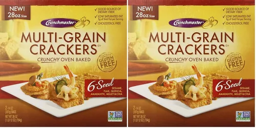Vista 5 de Crunchmaster Galletas multicereal Cheddar blanco envejecido, sin gluten, 4 onzas (paquete de 12)