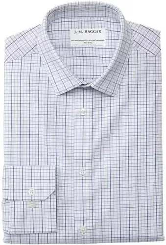 Vista 7 de J.M. Haggar Men's Performance Long Sleeve Classic Fit Button Down Dress Shirt