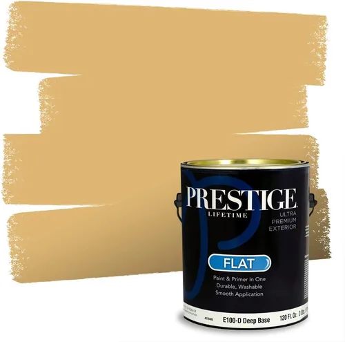 Vista 51 de PRESTIGE Pinturas de pintura exterior e imprimación en uno, 1 galón, plano, combinación comparable de Benjamin Moore* Manzanilla*