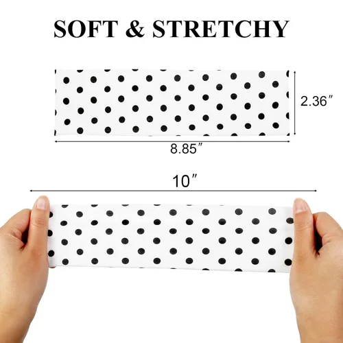 Vista 4 de TERSE Diademas de lunares para mujer, diademas de moda para el cabello de mujer, diadema de moda para mujer, accesorios para el cabello vintage