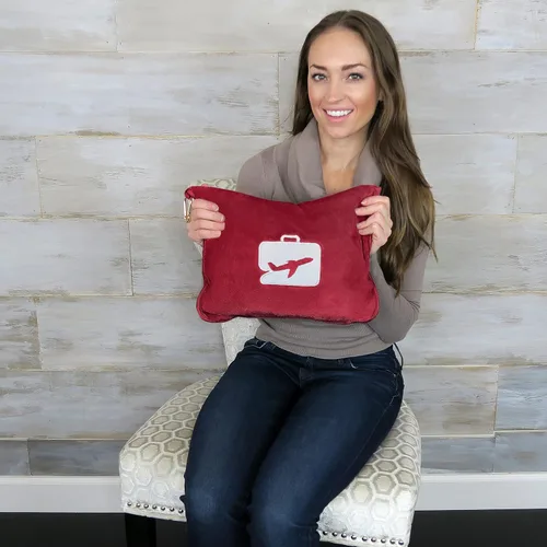 Vista 3 de EverSnug Manta de viaje y almohada Manta de avión 2 en 1 suave de primera calidad con funda de almohada suave, funda para equipaje de mano y clip