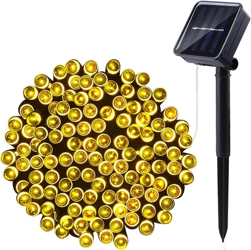 Guirnalda de luces solares para exteriores, impermeables, 100 LED, 8 modos, jardín, Navidad, Pascua, Halloween, decoraciones al aire libre, para