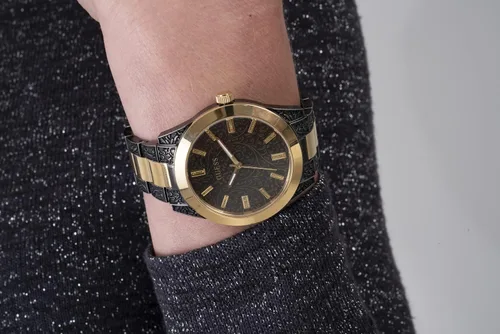 Vista 6 de GUESS Reloj clásico de enlace, Negro, dorado (blackGold-Tone), GW0303L1