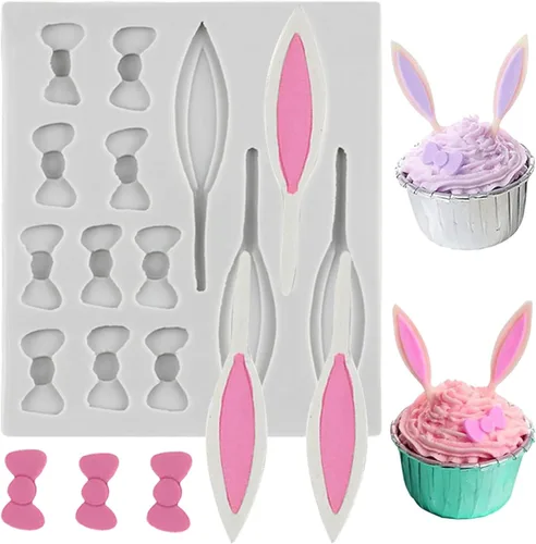 Vista 9 de Molde de silicona de conejo para fondant, molde de caramelo de chocolate para decoración de pasteles, decoración de cupcakes, pasta de goma