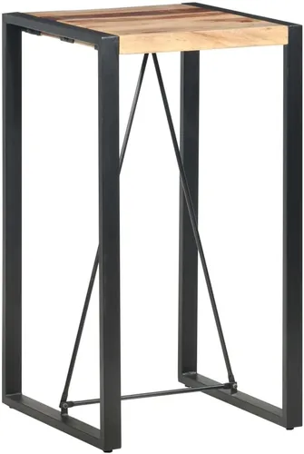 Vista 8 de Industrial Bar Table Solid Sheesham Wood 23.6"x23.6"x43.3" Counter Height Kitchen Island Table for Dining Room and Small Spaces