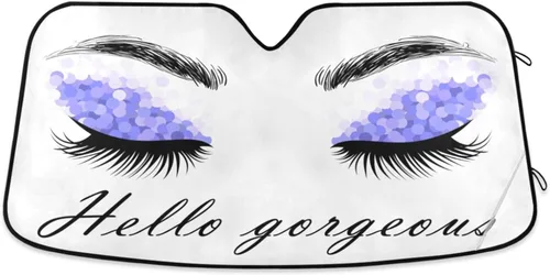 Vista 32 de Parasol plegable para parabrisas de automóvil, diseño de murciélagos de Halloween, vintage, protección contra rayos UV, parasol para mantener tu