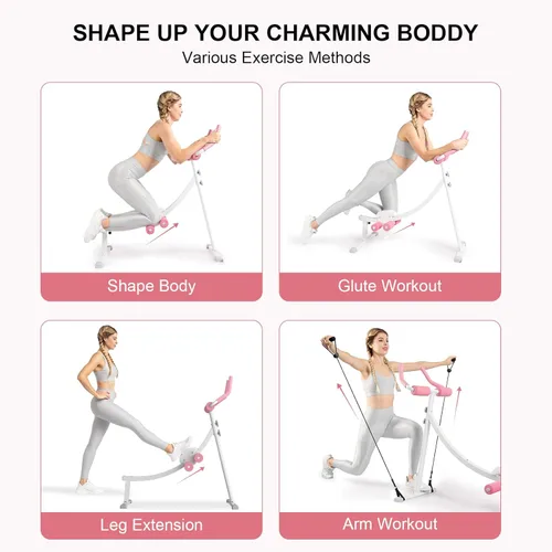 Vista 7 de Home Gym Systems Ab Machine, Ab Workout Equipment, Adjustable Ab Trainer Machine for Abs Workout at Home Gym, Foldable, Knee Protection, Abdominal