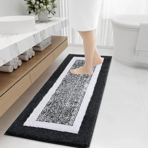 Vista 179 de OLANLY Alfombra de baño de microfibra extrasuave y absorbente, antideslizante, lavable a máquina, de secado rápido, adecuada para suelo de baño