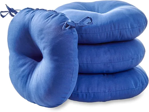 Vista 58 de Greendale Home Fashions Cojín redondo para asiento bistro de 15 pulgadas, 2 unidades (paquete de 1), Adobe Stripe