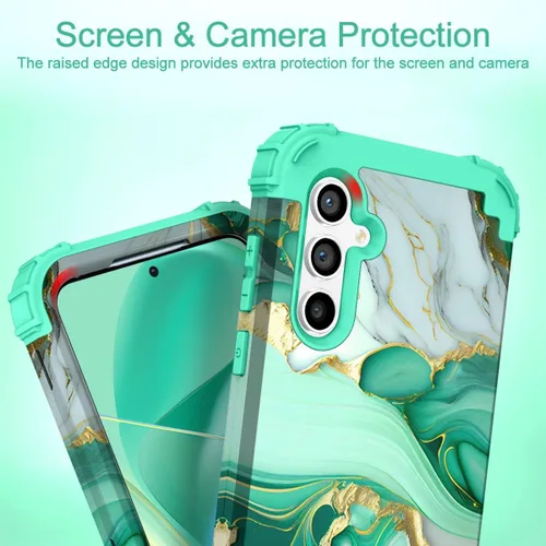 Vista 114 de Hocase Funda para Galaxy A13 5G, resistente a prueba de golpes, protección de goma de silicona suave, funda protectora híbrida de plástico duro