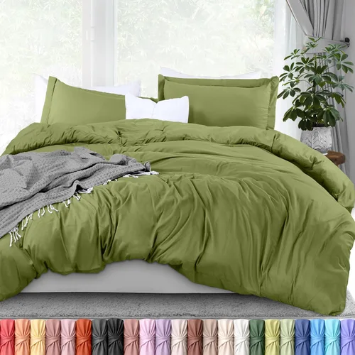 Vista 17 de Utopia Bedding Juego de funda de edredón tamaño individual - 2 piezas con cierre de cremallera - 1 funda de edredón 68X90 pulgadas y 1 funda de Beige