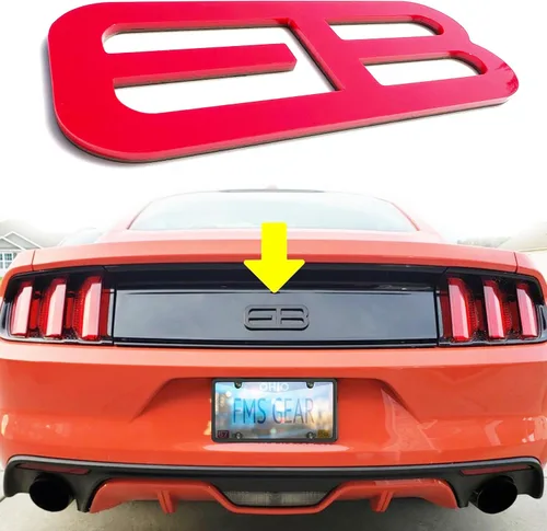 Vista 11 de Emblema EB trasero personalizado de 1 pieza compatible con Mustang Eco Ecoboost insignia logotipo (azul oscuro)