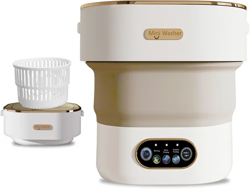 Vista 9 de Lavadora portátil, mini lavadora plegable de 15 litros con 3 modos de limpieza para ropa de bebé, ropa interior, pequeña lavandería plegable