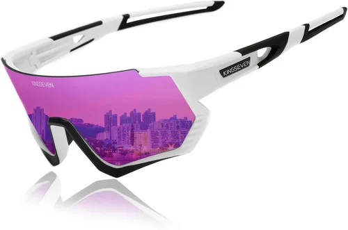 Vista 11 de KINGSEVEN Gafas de sol polarizadas de ciclismo para hombre, gafas de sol deportivas MTB gafas de bicicleta UV400 protección LS910