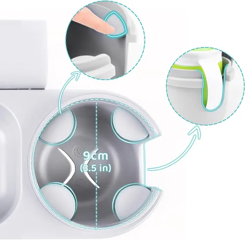 Vista 8 de SnackPod - Soporte para tazas y aperitivos para asientos de automóvil convertibles y cochecitos, sin BPA, color gris