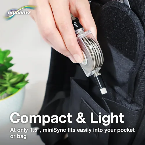 Vista 7 de BoxWave Cable Compatible with Allview Viva C703 - miniSync - USB-A to USB Type-C, Retractable Cable 5 Pre-Set Lengths Avoid Tangles