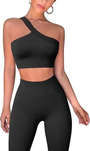 Conjunto de 2 piezas, con leggins de yoga sin costuras y brasier deportivo para mujer, ropa para gimnasio