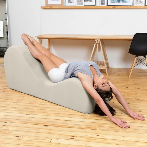 Vista 27 de Avana Elegante tumbona para yoga, para estiramiento, relajación, berenjena.