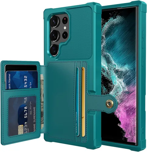 Vista 51 de Funda para Samsung Galaxy S23 Ultra con Portarjetas, Compatible con Soporte Magnético para Automóvil, Resistente a los Golpes de Servicio Pesado