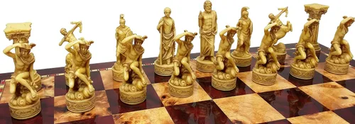 Vista 5 de Juego temático de 32 piezas de ajedrez para hombre, sin tablero (griego)