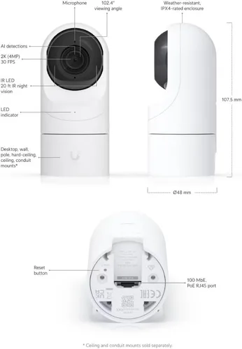 Vista 6 de Cámara IP UBIQUITI UVC-G5-FLEX UNIFI Proteger