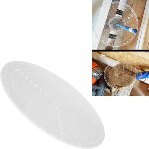 Vista 4 de FTVOGUE Buscador central redondo con escamas transparentes acrílico DlY carpintería círculo calibre diámetro 7.9 in