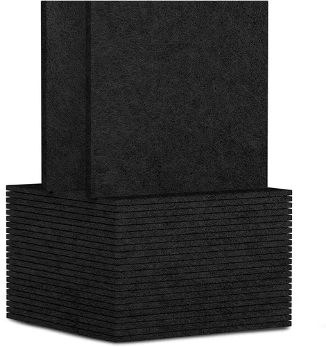Vista 22 de TroyStudio 20 Paneles Acústicos, 12 x 12 x 0.32 Pulgadas Baldosas de Revestimiento de Pared de Fieltro de Poliéster Panel Absorbente de Sonido