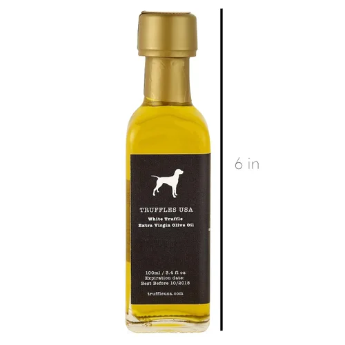 Vista 2 de TRUFFLES USA Aceite de trufa blanca de alta calidad, 3.4 onzas líquidas, aceite de oliva virgen extra con infusión de trufa, importado de Italia