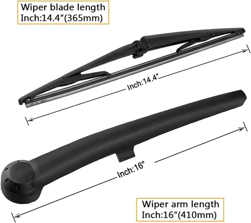 Vista 2 de AUTOBOO Brazo de limpiaparabrisas trasero de repuesto para Jeep Grand Cherokee 2005 2006 2007 2008 2009 2010 con limpiaparabrisas trasero de 14