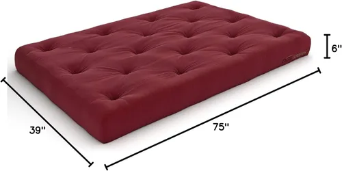 Vista 84 de Nirvana Futons Colchón de futón completo de 6 pulgadas, sarga azul marino, fabricado en Estados Unidos