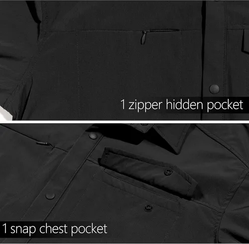 Vista 5 de Little Donkey Andy Camisas ligeras de secado rápido para hombre, para senderismo, viajes, transpirables, UPF50, ajuste relajado