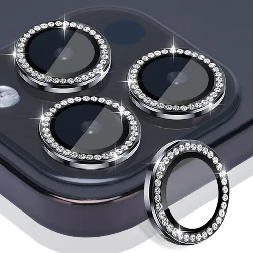 Vista 11 de Protector de lente de cámara para iPhone 15 Pro Max, protector de lente de vidrio templado con anillo de aleación de aluminio, compatible con iPhone