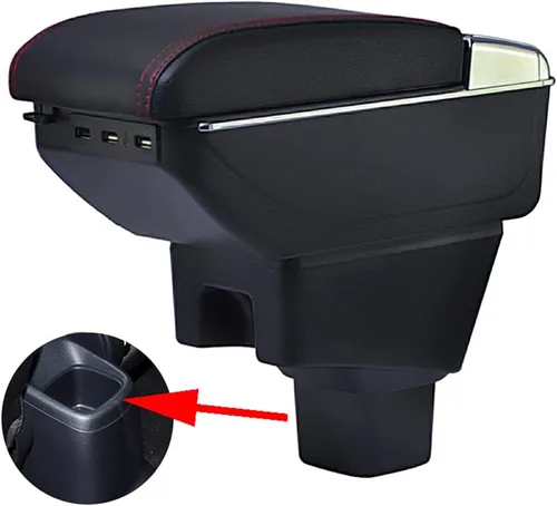 Vista 9 de Reposabrazos de cuero para consola central de automóvil, compatible con SUZUKI SX4 2008 2009 2010 2011 2012 2013 2014 2015 2016 2017