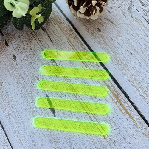 Vista 4 de 50 piezas de palitos de paleta acrílica de neón para helados, caramelos, manzanas (verde neón)