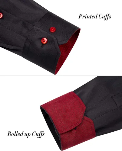 Vista 6 de J.VER Camisa de vestir de manga larga para hombre, estilo informal, elástica, sin arrugas, ajuste regular, abotonada