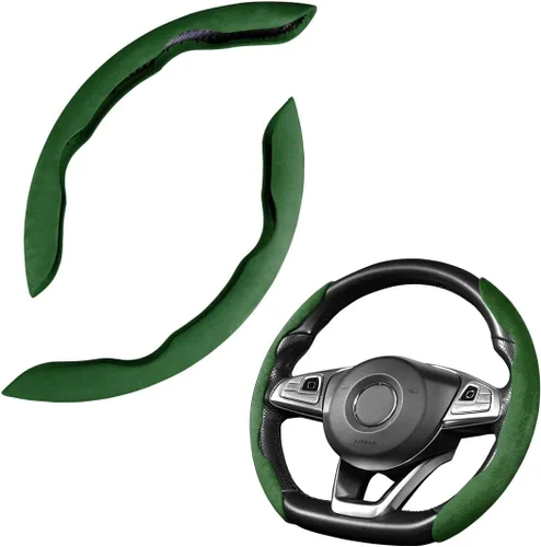 Vista 18 de LoyaForba Funda universal para volante de automóvil, protector universal de cuero segmentado de 15 pulgadas, antideslizante y suave, transpirable