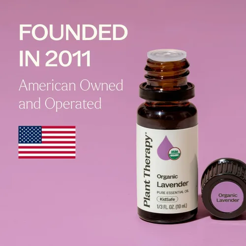 Vista 6 de Aceite esencial orgánico de lavanda, con certificación orgánica USDA, 100% puro, sin diluir, de grado terapéutico, Transparente