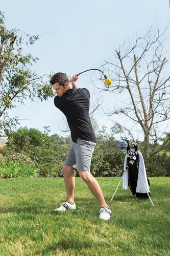 Vista 4 de SKLZ Golf Swing Trainer and Warm Up Tool- Essential Golf Accessories for Golfers, Increase Swing Speed, Distance, Balance and Grip Strength