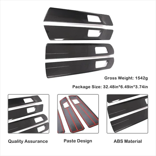 Vista 7 de Aunginsy Cubierta de panel de manija de puerta interior de automóvil compatible con Toyota Tundra 2022 2023 2024 2025, 4 piezas de marco