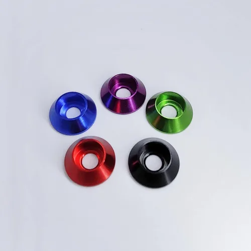 Vista 4 de [60 piezas] Arandelas de avellanado de copa de cono M3, aleación de aluminio anodizado, juntas de arandelas de cabeza, cuña de taza para tornillo