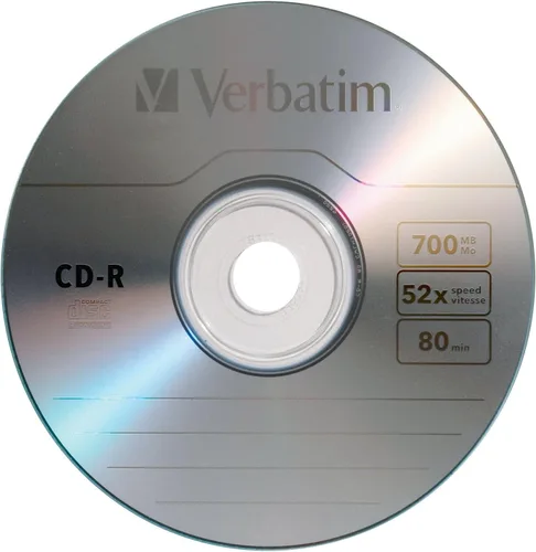 Vista 2 de Verbatim - Discos CD-R en blanco de 700 MB, 80 minutos, 52X, grabables para datos y música - Paquete de 10, azul