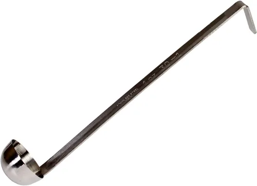 TrueCraftware - Cucharón de acero inoxidable de 1 oz con mango largo con gancho. Cucharón de cocina Los mejores accesorios de cocina Cuchara de
